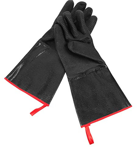 HOMSFOU High Temp Resistant Neoprene Bbq Gloves Heat Insulating Cut Skid Resistant Machine Washable Oven Safe