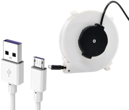 Enrouleur de cordon d'alimentation rétractable automatique, enrouleur de câble USB portable, enrouleur de câble d'extension rétractable pour camping et extérieur (3 mètres de type C)