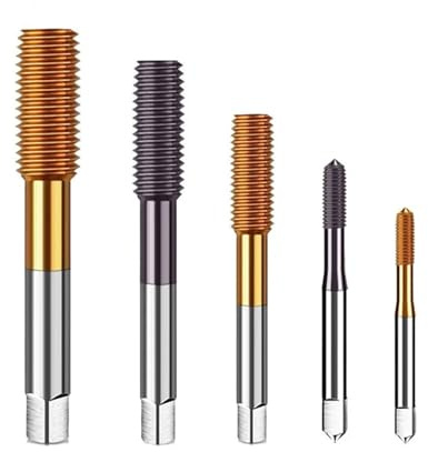 Extrusión de acero de alta velocidad con formación de machos sin ranura, recubrimiento de acero de aleación de aluminio M35Co5(HSSCo5-TiN(1pcs),M12x1.25)