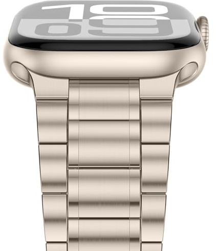 Anlinser Metallarmband Kompatibel mit Apple Watch Armband 42mm 41mm 40mm 38mm, Fünf-Link Edelstahl Ersatzarmbänder für iWatch Serie 11 10 9 8 7 6-1 SE (Polarstern)