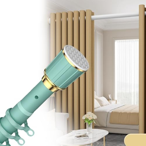 Bastone per tenda a tensione regolabile, per uso esterno e interno, 109618 cm, asta da doccia antiscivolo, installazione gratuita per bagno, camera da letto, patio (verde)