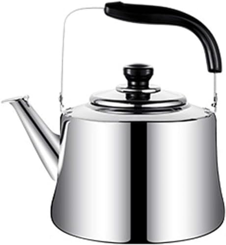 Bouilloire sifflante rétro en acier inoxydable de 1 L - Grande capacité - Ébullition rapide - Compatible avec tous les types de plaques de cuisson, y compris l'induction et élégante