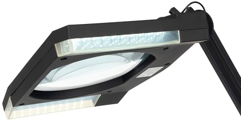Semplix LED Lupenlampe 3D ESD schwarz mit 60 LEDs und Echtglaslinse | ESD-geschützte LED Lupenlampe mit Echtglaslinse, 60 LEDs, dimmbarem Tageslicht und 1,75-facher Vergrößerung.