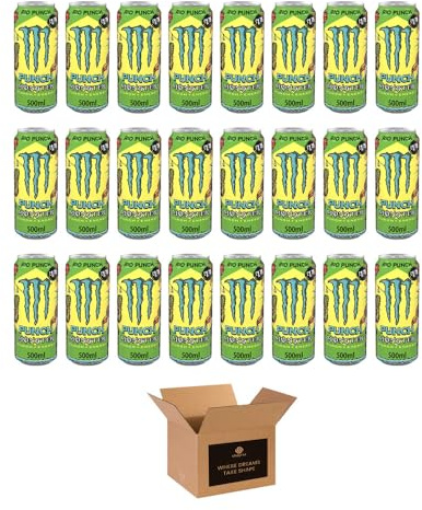 Monster Energy Drink Flavours | Juiced, Zero Sugar, Ultra, Monarch, Fiesta Mango, Strawberry Dreams, VR46, Punch | High Caffeine Sports Energy Drink | 500ml (Pack 24, Rio Punch)