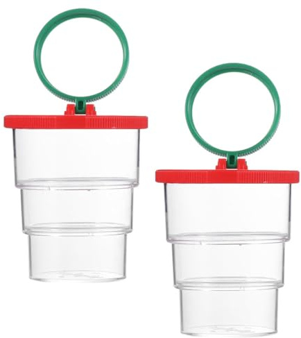 JOINPAYA Caja de Observación de Insectos Lupa 2 Piezas Estuche Plegable Rojo para Exploración Científica al Aire Libre Juguetes Educativos Actividades de Naturaleza