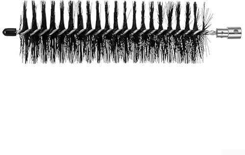 Chimney Cleaner Kit with Rotary Brush and Flexible Rods for Fireplace Cleaning, 60cm Nylon Brush Head, Compatible with Electric Drills, 6 Rods and 2 Brush Heads Included