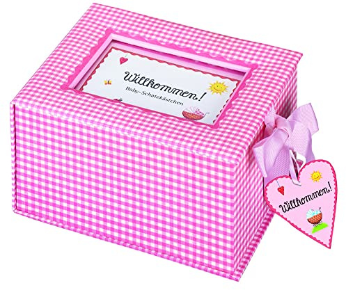 Baby-Schatzkästchen Willkommen! (rosa): Aufbewahrungsbox