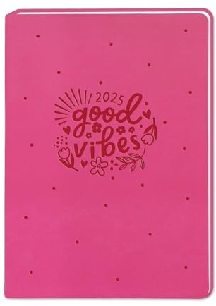 Terminplaner Lederlook 2025 Pink: Terminplaner Lederlook A6