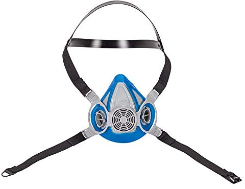 MSA 815692 Advantage 200 LS Series Half-Mask Respirator - Size: Medium, 2-Piece Neckstrap, Twin-Port, Reusable Gas Mask, MSA Advantage Cartridge Compatible