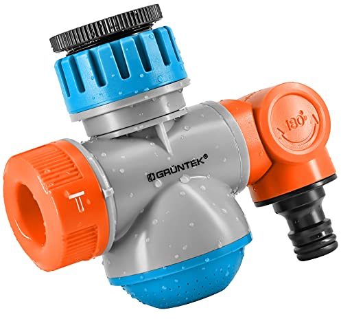 GRÜNTEK Adapter mit 360° drehbarer und 180° neigbarer Schlauchkupplung – Multifunktionaler Schlauchanschluss für 3/4 Außengewinde – Bewässerungsanschlüsse und Gartenzubehör für die Gartenarbeit