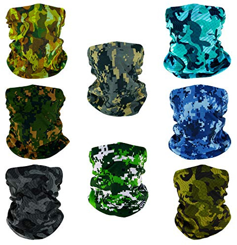 SMEHCF 8 bandeau multifonctionnel Bandana cagoule demi-couverture masque écharpe de cou pour moto vélo randonnée pêche