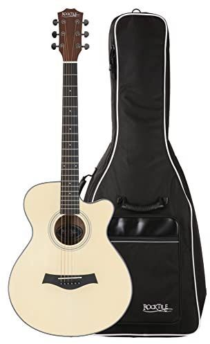 Rocktile WSC-101C NT Westerngitarre Gigbag Set - Korpusform: Concert mit Cutaway - Decke: Fichte - Boden & Zarge: Sapele - Hals: Okoume - inkl. Tasche - Natur
