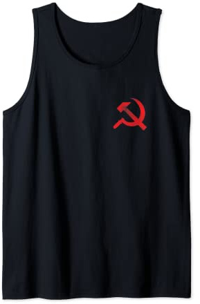 Vintage CCCP UdSSR Hammer Sichel Flagge Soviet Distressed Tank Top