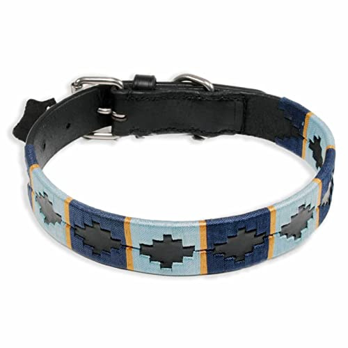 Monkimau Halsband Hund echt Leder Hunde Halsbänder Polo Design Lederhalsband schwarz verstellbar Dog Collar Hundehalsband (XL-L: 27mm x 70cm)