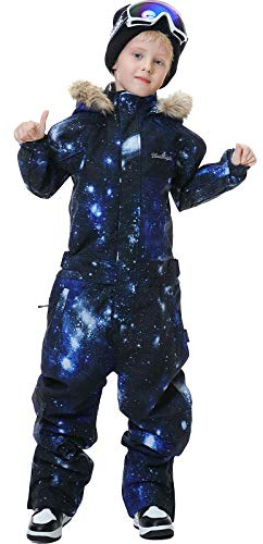 Bluemagic Tute da Neve Bambino e Ragazzi, Tute da Sci Bambine e Ragazze, Tuta da Neve di un Pezzo Bambini Antivento, Calda, Impermeabile e Traspirante(Via Lattea, 150 cm, 11-12 Anni)
