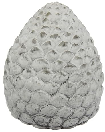 Flair Flower Objet de décoration en Forme de Pommes de pin - Décoration d'extérieur - Style Shabby Chic - en céramique - pour Le Jardin - 16 cm - Gris