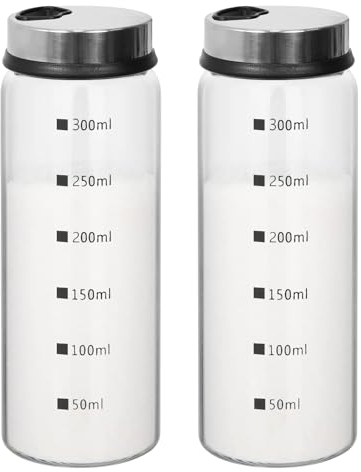 2 Salero o Pimentero,Salero de Cocina,Botes Especias Cristal,Saleros y Pimenteros,Dispensador de Especias,Tarros de Especias,Salero y Azucarero Cocina (300ml)