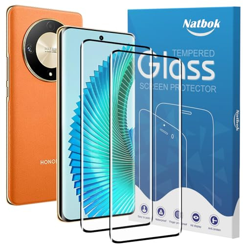 Natbok 2 Pack 3D Tempered Glass for Honor Magic 6 Lite Screen Protector,9H Hardness,Ultra Resistant,Anti-Fingerprints,No Bubbles,HD-Clear,Full Coverage Phone Film for Honor Magic 6 Lite