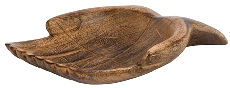 Divit Shilp Bandeja de madera natural, cuenco para servir ensalada, verduras y frutas, bandeja grande y profunda para la familia, fiesta. (Hand Tray)