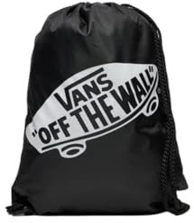 Vans Zaino unisex a sacca, maxi logo a contrasto stampato, spallacci sottili, intrecciati, colore Nero OS