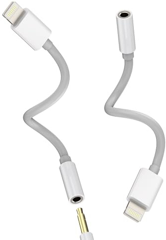 Lightning auf 3.5mm Kopfhörer Klinke Adapter(2Stück) für Apple MFI Certified Auto AUX Audio Kabel Splitter Headphone Jack Anschluss Konverter für iPad Kabelkopfhörer Klinkenstecker Ffür iPhone 14 13