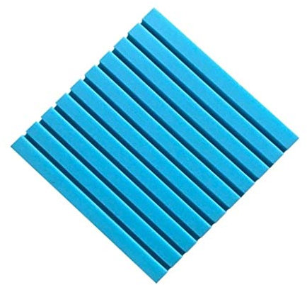 generic Pannelli Acustici Acoustici, Studio Professione Materiale Acustico Home Theater Wall Square Stripe Piastrella Di Schiuma Acustica Espansa Insonorizzata, Nero/Blu