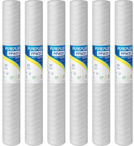 Filtro de sedimentos para toda la casa de 5 micras para agua de pozo, cartuchos de repuesto, 6 unidades