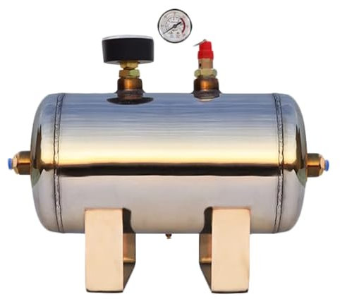 Serbatoio d'aria portatile in acciaio inox, kit serbatoio d'aria ad alta pressione per pompa/compressore - Contenitore orizzontale della vescica di stoccaggio