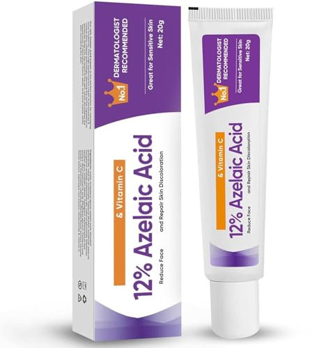 12% Azelainsäure Gesichtsserum gegen Rötungen & Pickel, Azelaic Acid Serum Hautberuhigende Pflege mit Zink und Panthenol für Sensible Haut Glow Skin - Dark Spots (1PC*20g)
