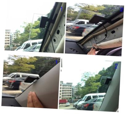 NUOBESTY Amplificateur de Signal Antenne Aérienne Verre Noir pour Récepteur Radio Automobile