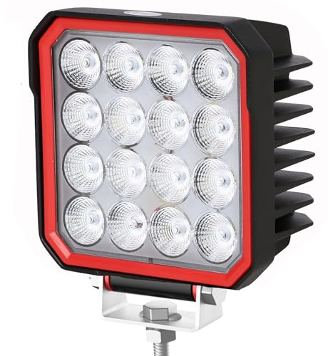 ETUKER 1x Arbeitsscheinwerfer LED 12V 24V 16leds 48w Offroad Zusatzscheinwerfer Flutlicht für alle Typen