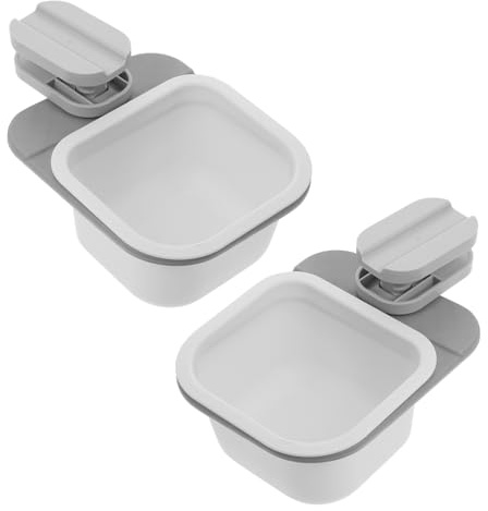 Garneck 2 Piezas Cubo de Basura Giratorio para Escritorio Caja de Almacenamiento Portátil Multifuncional Papelera Plástica Pequeña para Hogar y Cocina Blanco y Gris