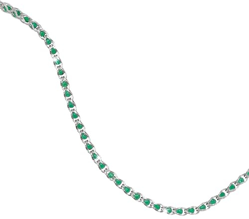 forme di Lucchetta - Collana Tennis Donna Argento 925 con Cristalli Rosa o Verdi o Neri, lungo 40 o 45 cm, Abbinabile in Parure