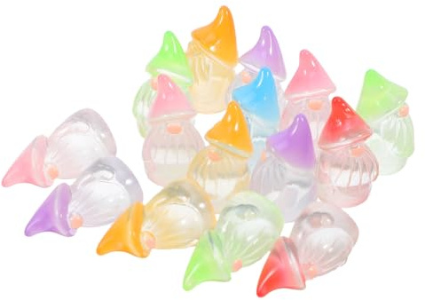 Warmhm 18pcs Mini Resin Gnome Dolls Garden Decor Set for Fairy Garden and Outdoor Ornaments, Small Colorful Decorative Figurines Glow-in-the-dark Feature for Home, Office, and Patio