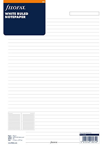 Filofax 293008 Notizpapier A4, liniert, weiß