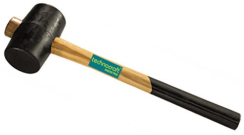 LSR TOOLS Gummihammer Größe 4/90 mm mit Holzstiel, nach DIN 5128, 30350900