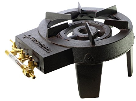 Proweltek-Providus FO003R - Infiernillo de Gas con 3 grifos, fundición, Color Negro