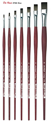 Da Vinci 8740 Serie College Pinsel-Set, eingezogen, braun/transparent,2 + 4 + 6 +8+ 10 + 12 + 16