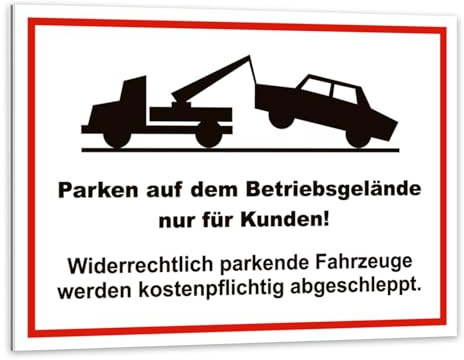 iSecur Schild Parken Betriebsgelände nur für Kunden 30 x 20 cm - hin003 | Digitaldruck-Schild mit UV-Schutzlaminat, witterungsbeständig, Hinweis Kundenparkplatz