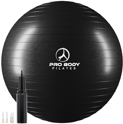 ProBody Pilates Gymnastikball - professioneller Anti-Burst-Yoga Fitness Balance Ball 45 cm schwarz
