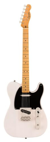 Squier Classic Vibe 50er Telecaster E-Gitarre, mit 2 Jahren Garantie, Weißblond, Ahorn-Griffbrett