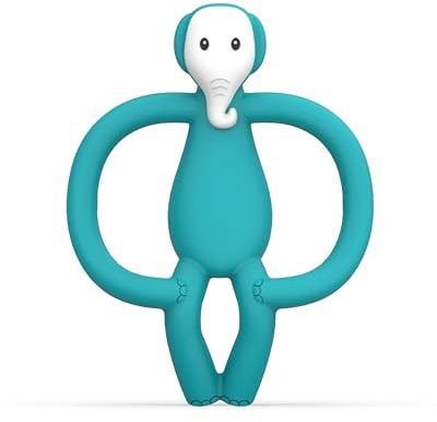 Matchstick Monkey Silikon-Beißring & Gel-Applikator – Silikon-Baby-Beißring, leicht zu greifen, BPA-frei, unterstützt Selbstberuhigung & frühes Zähneputzen, ab 3 Monaten, 10 cm, Elefant
