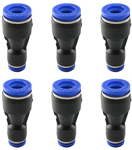 Othmro PG10-6 Pneumatische Armatur, gerade Push-to-Verbindungsstück, Reduzierstück 10 mm auf 6 mm, Schnellverschluss-pneumatischer Verbindungsrohr, Rohrverschraubung, 10 Stück, Blau