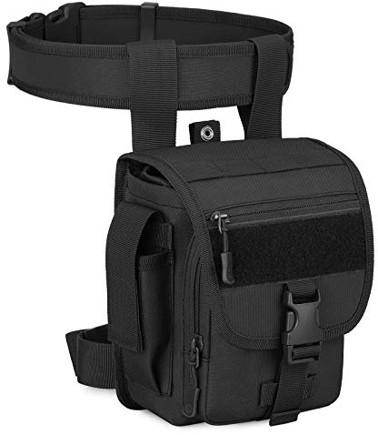 Huntvp Militär Beintasche Motorrad Taktische Oberschenkeltasche MOLLE Hüfttasche Herren Tactical Leg Bag Bein Taschen Wasserabweisend Gürteltasche für Sport Wandern Outdoor