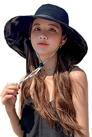 2022 Nouveauté Femme Capeline Été Casquette Visière Large Bord Pare-Soleil Chapeau de Soleil Pliable Respirant Chapeau de Plage Fille Anti-UV pour Cyclisme Voyage Camping Vacances Cadeau pour Femme