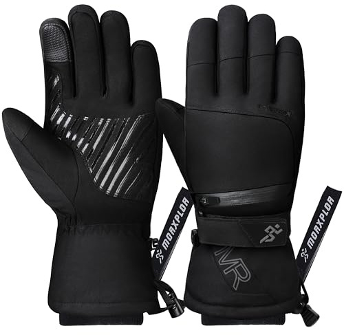 MORXPLOR Ski Snow Gloves for Men Women,3M Thinsulate Insulated Warm Winter Snowboard Windproof Winter Touchscreen Snowmobile Gloves for Cold Weather