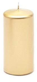 Candela a colonna moccolo vari colori e misure | stoccaggio disponibile per offerta | idea decorazione casa cucina regalo bomboniere (1 pezzo oro 6x12cm)