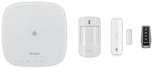 TechniSat TECHNISMART Startpaket - Alarmierungssystem bestehend aus Zentraleinheit, Bewegungsmelder, Tür-/Fensterkontakt und Fernbedienung (Backup-Akku, einfache Installation, Server in Deutschland)