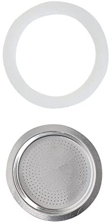 QOXEZY Replacement Gasket Seal, Spare Silicone Gasket Seal for RING, Sealing for RING for Coffee Espresso Moka Stove Pot Top Silicone Rubber-6 cup+sieve