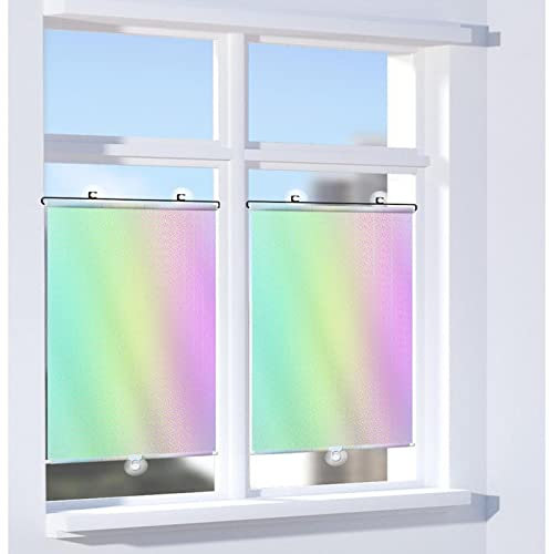 YQOLG87 Saugnäpfen-Rollos,Privatsphäre Temporäre Jalousien,Sonnenschutz-Fensterrollos,Keine Bohrung Jalousien,für Haus,Auto,Büro,Glastür Fenster,Silber,W50cm*L125cm(W19.7in*L49.2in)